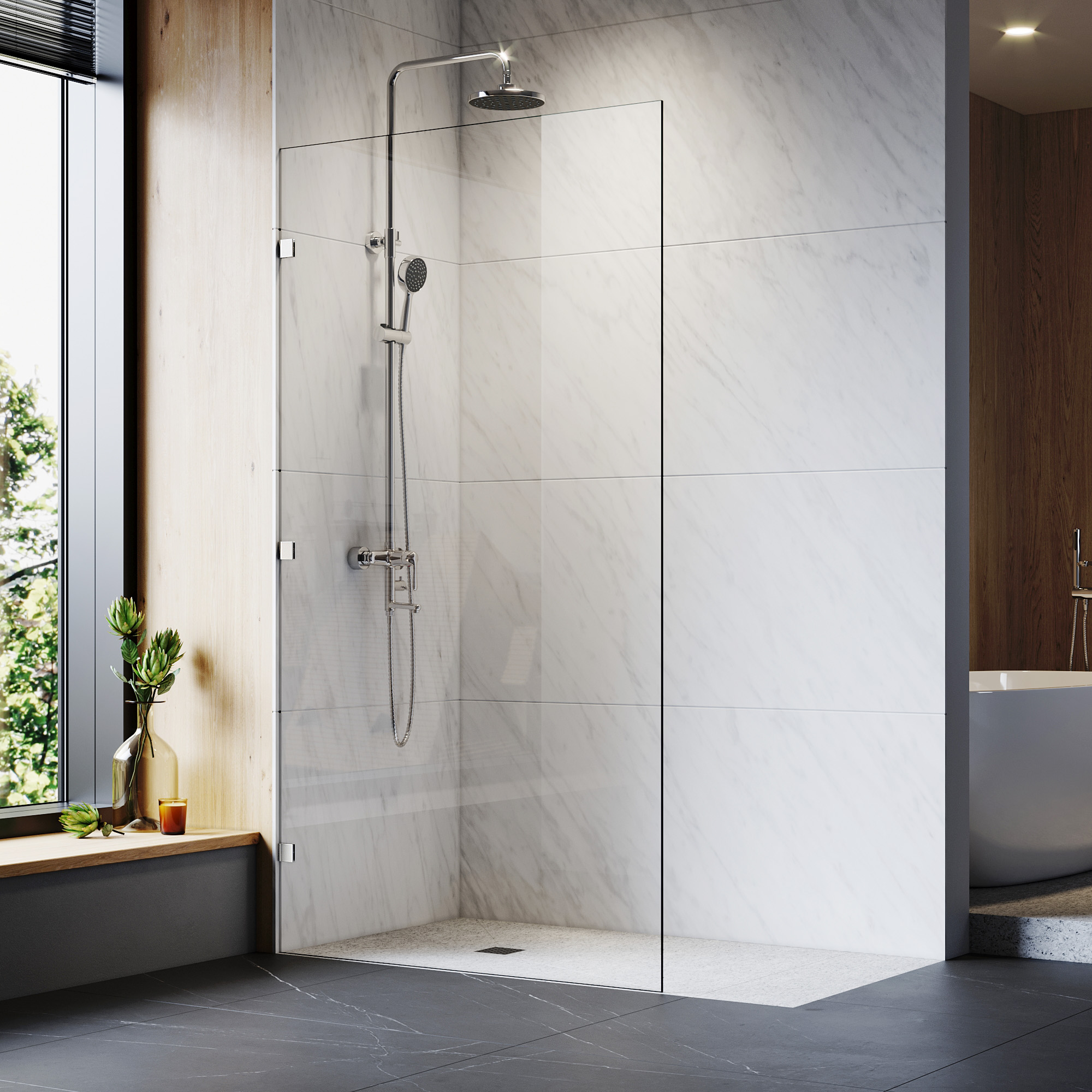 Frameless Shower Door Bath Screen Fixed Panel Nano 10mm Tempered Glass 80 120cm Ebay