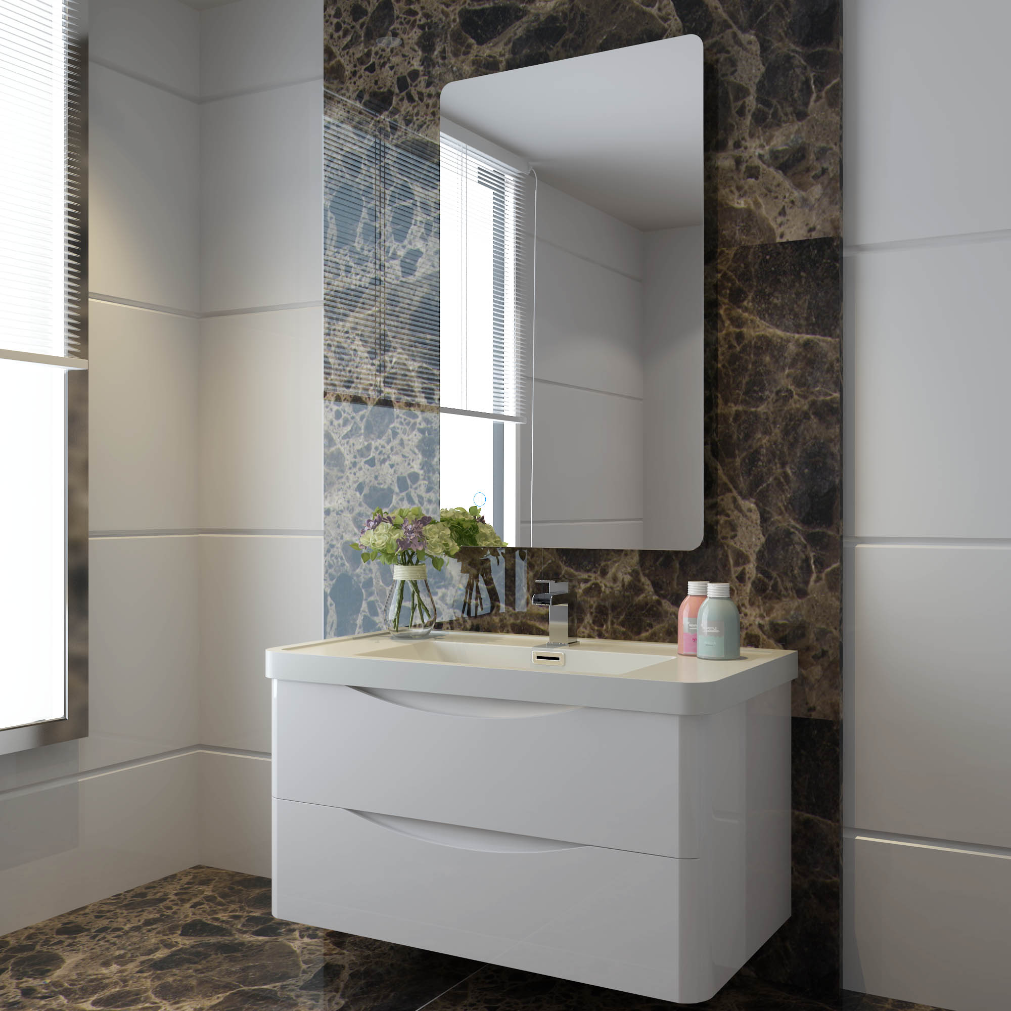 700x500mm Bathroom Mirror LED Wall mounted Smooth borders ...